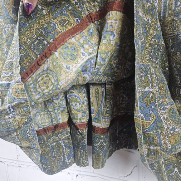 Vintage Dress Handmade Knee Length Midi Short Sleeve Womens M Pleated Zipper - Picture 11 of 15